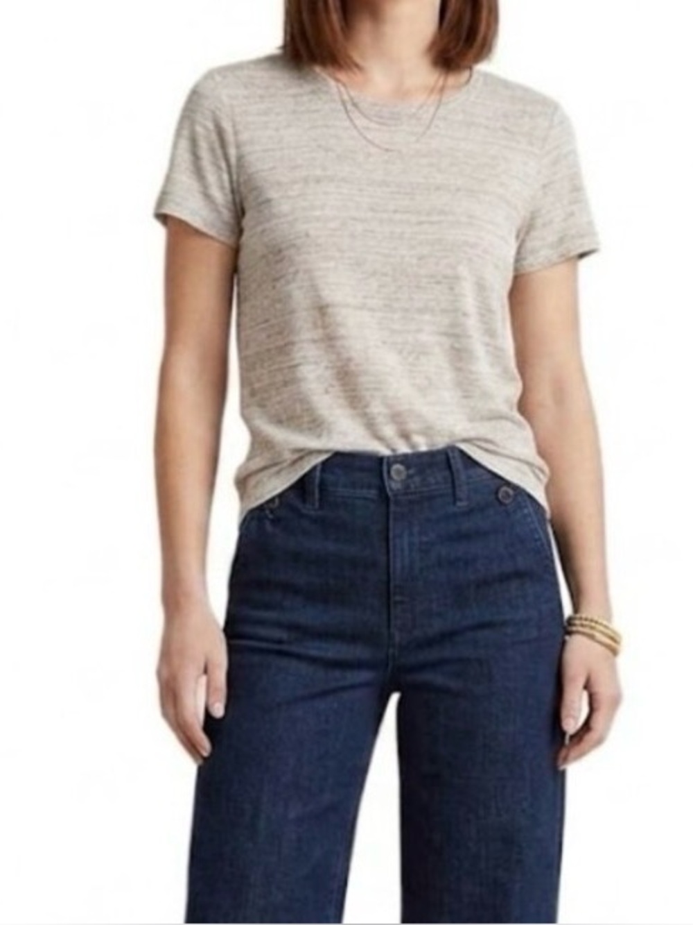 MAJE Boxy Cotton T-shirt Large Heather Grey Relaxed Parisian